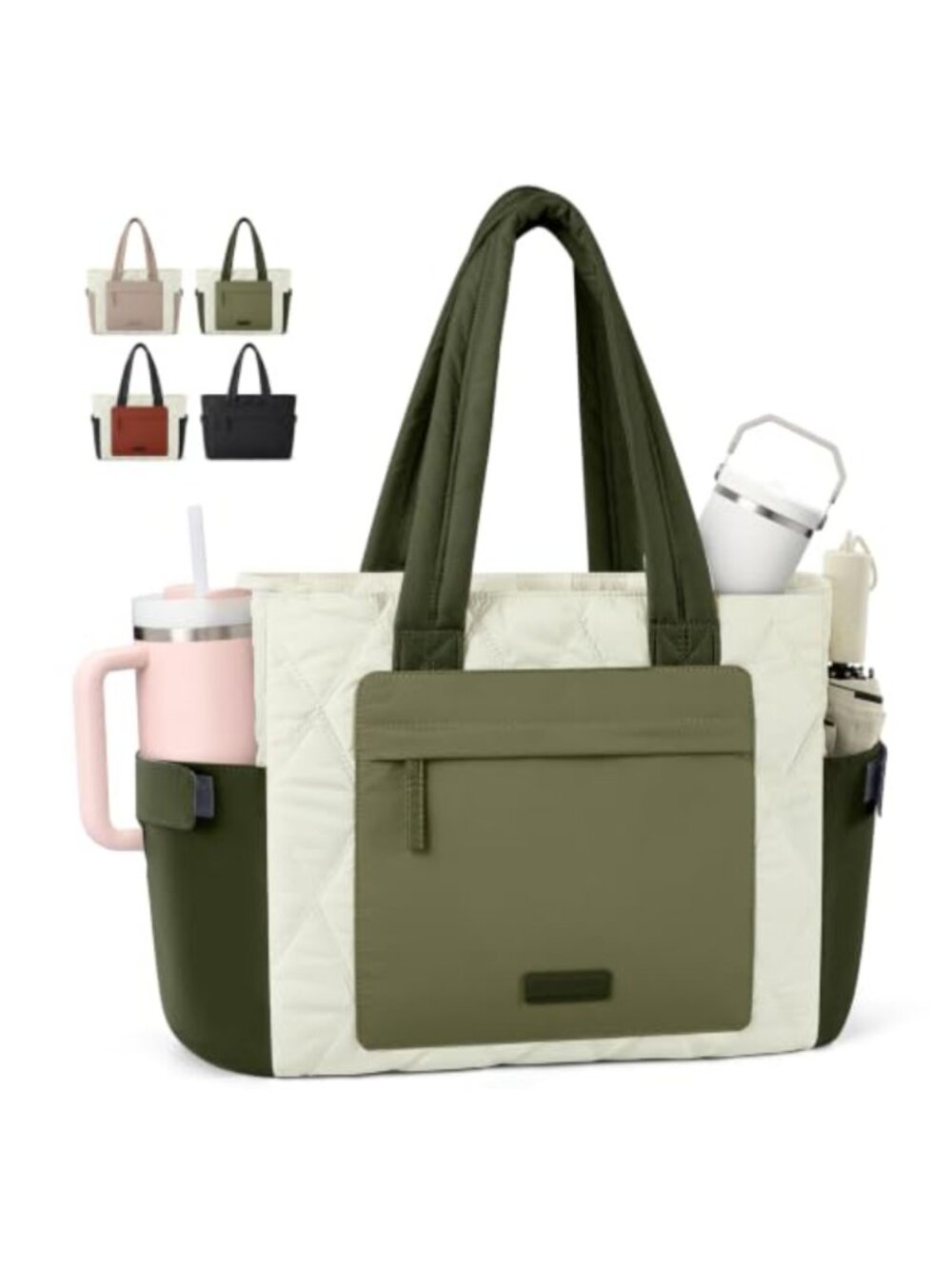 RAINSMORE Lightweight Laptop Tote Bag for Women 15.6" Work Tote Purse Polyester